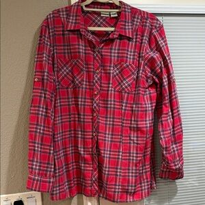 L.L. Bean Red and Blue Plaid Men's Shirt